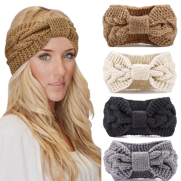 Cozy Chunky Knit Bow Headband - Picture 1 of 5